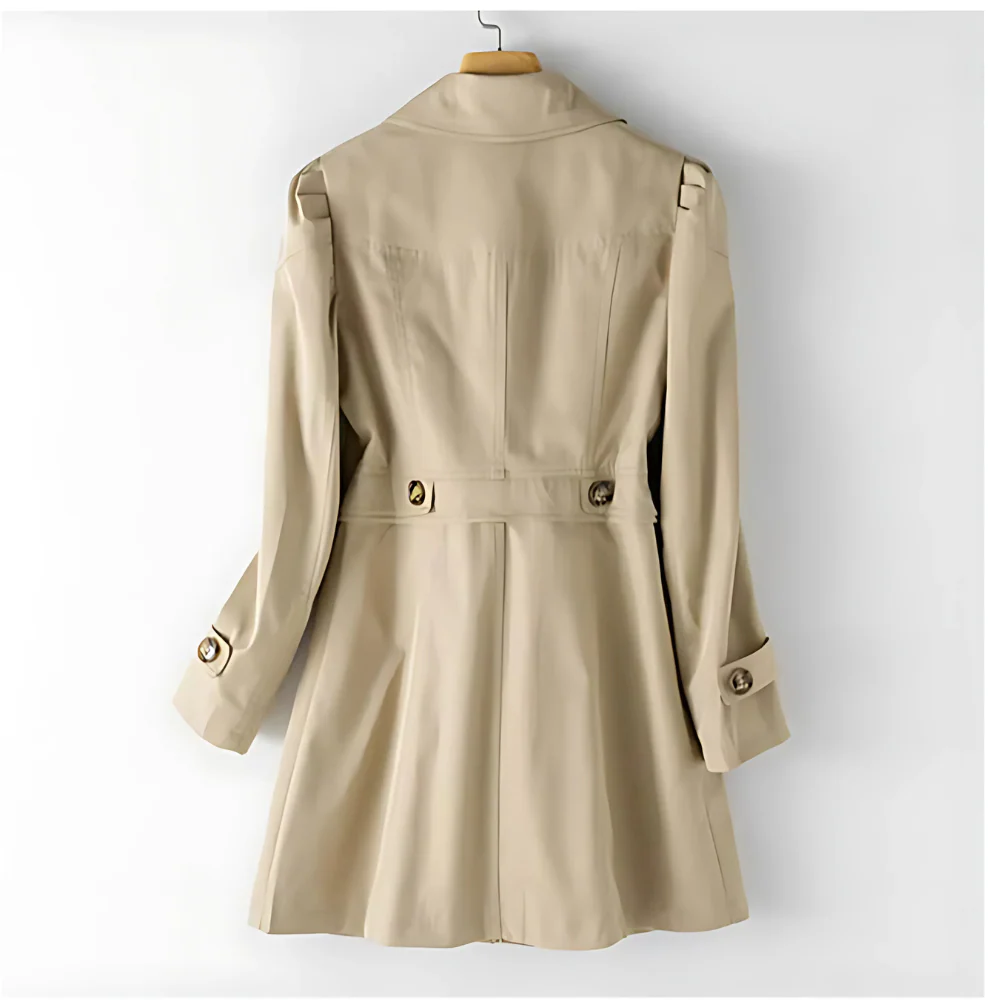 Trench femme ajuste a boutons et col classique - Elegant et intemporel - Image 4