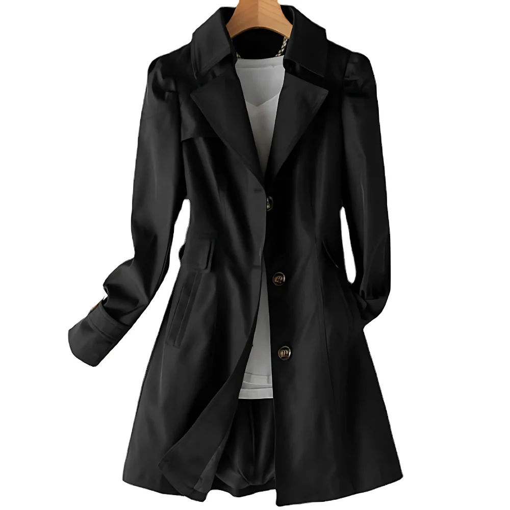 Trench femme ajuste a boutons et col classique - Elegant et intemporel - Image 5