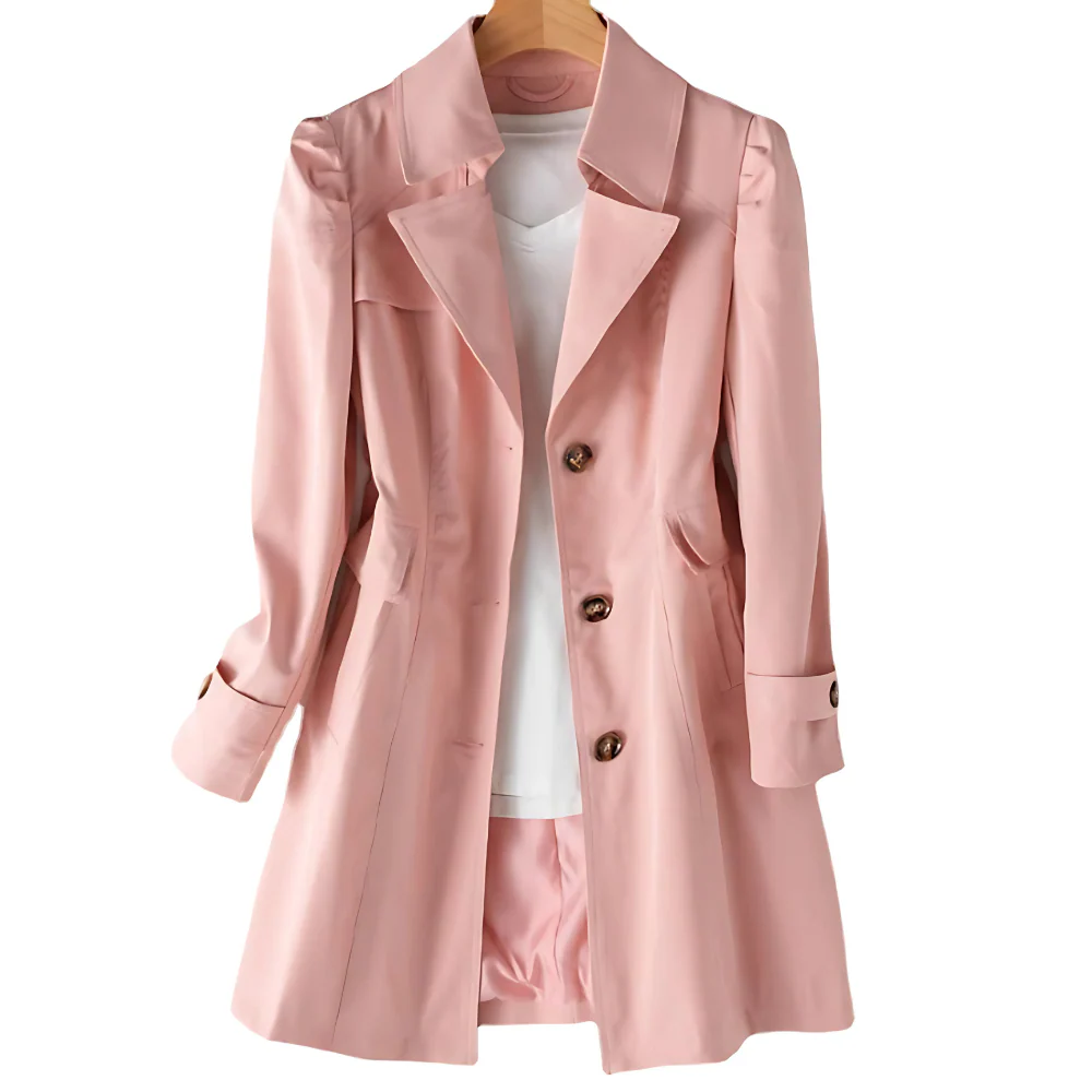Trench femme ajuste a boutons et col classique - Elegant et intemporel - Image 6
