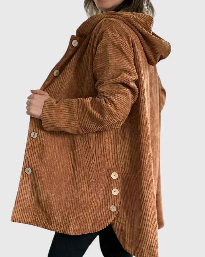 Veste à Capuche en Côtelé pour Femme – Manteau Décontracté Premium à Coupe Relax - Image 2