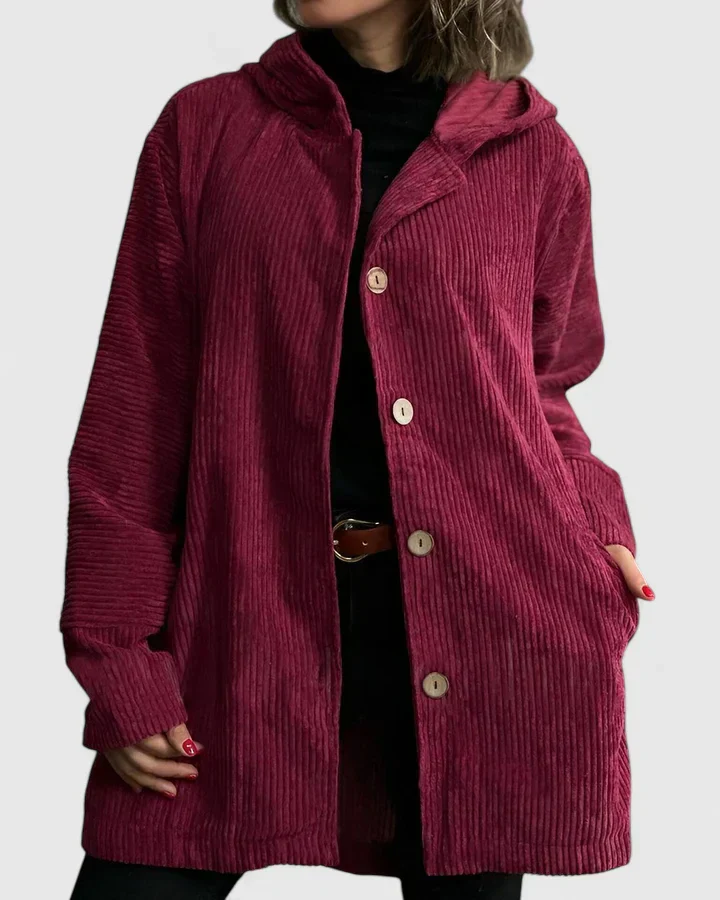 Veste à Capuche en Côtelé pour Femme – Manteau Décontracté Premium à Coupe Relax - Image 3
