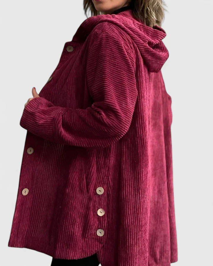 Veste à Capuche en Côtelé pour Femme – Manteau Décontracté Premium à Coupe Relax - Image 4