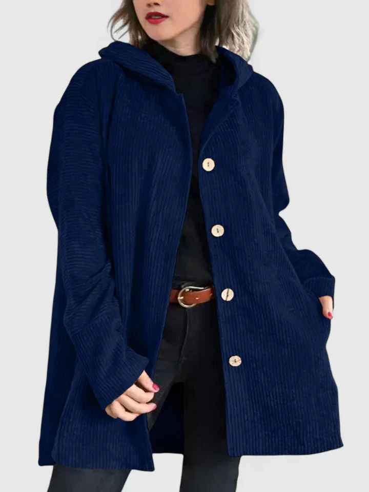 Veste à Capuche en Côtelé pour Femme – Manteau Décontracté Premium à Coupe Relax - Image 9