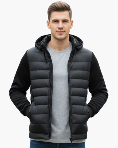Veste à capuche matelassée pour homme – Style urbain et confort thermique - Image 3