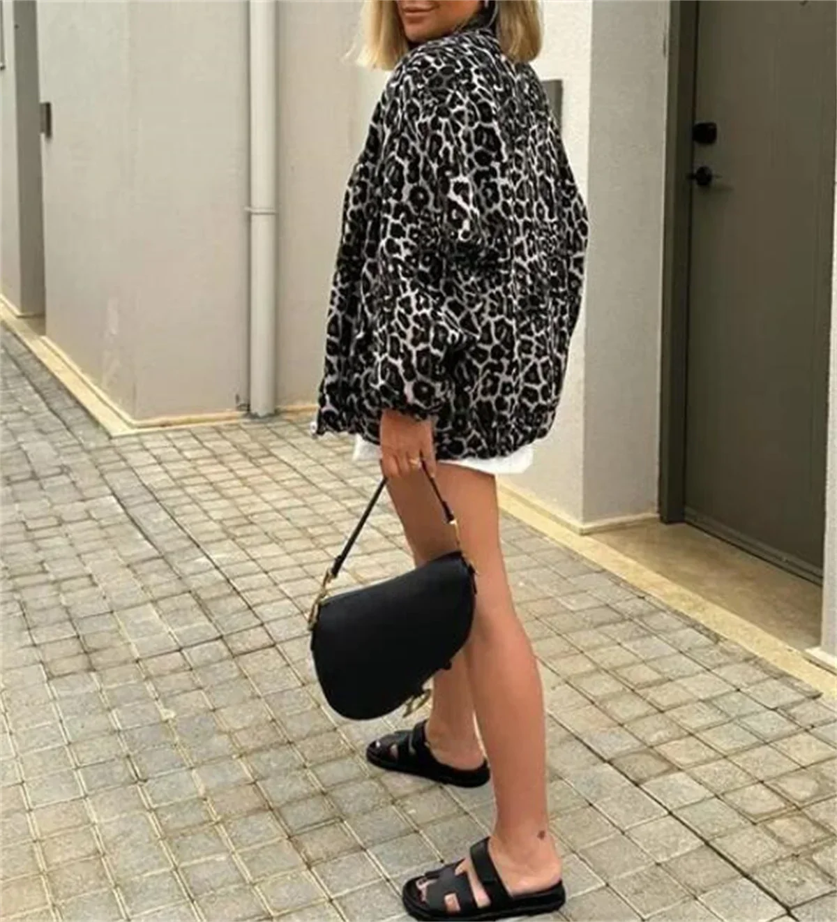 Veste Bomber Femme à Imprimé Léopard - Image 3