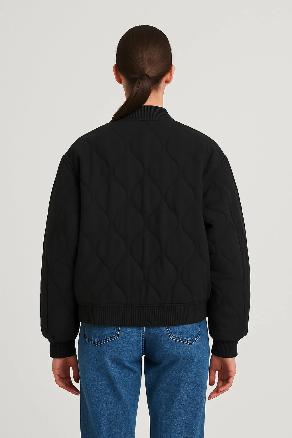 Veste bomber femme coupe décontractée – Vêtement d’extérieur de transition oversized avec fermeture éclair - Image 6