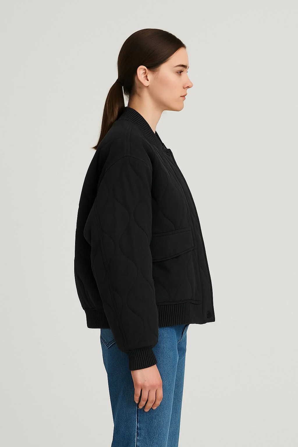 Veste bomber femme coupe décontractée – Vêtement d’extérieur de transition oversized avec fermeture éclair - Image 7