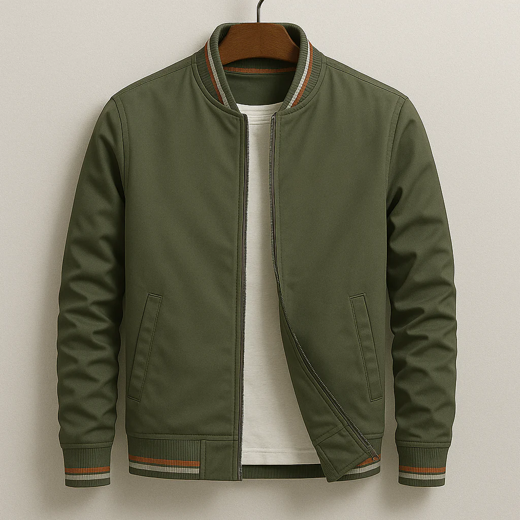 Veste Bomber Homme Légère à Zip – Veste Décontractée avec Bord Côtelé - Image 2