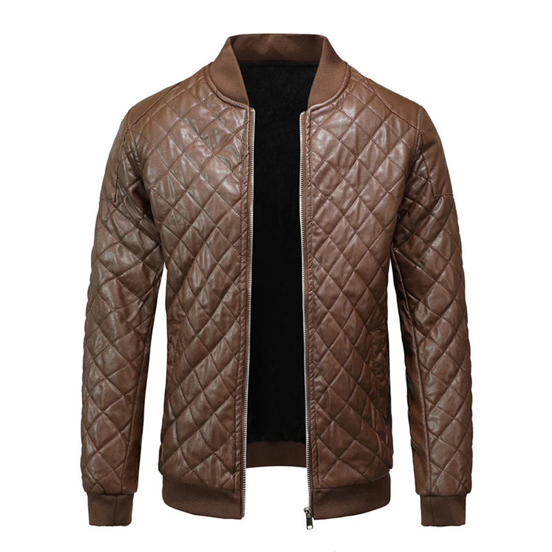Veste Bomber Matelassée pour Homme en Similicuir – Outerwear Chaud et Stylé