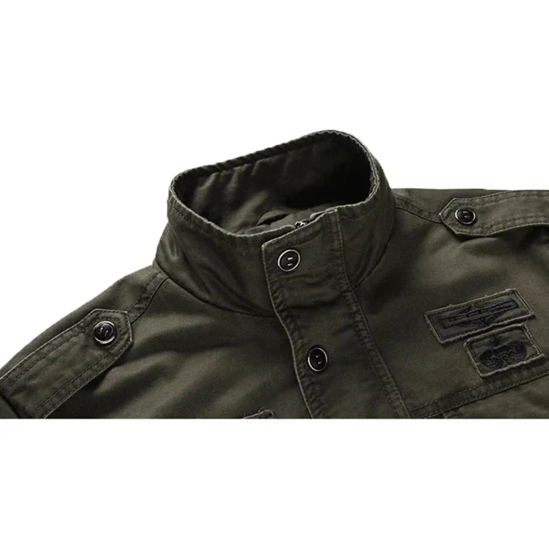 Veste Cargo Homme Stylée – Col Montant et Poches Style Militaire - Image 4