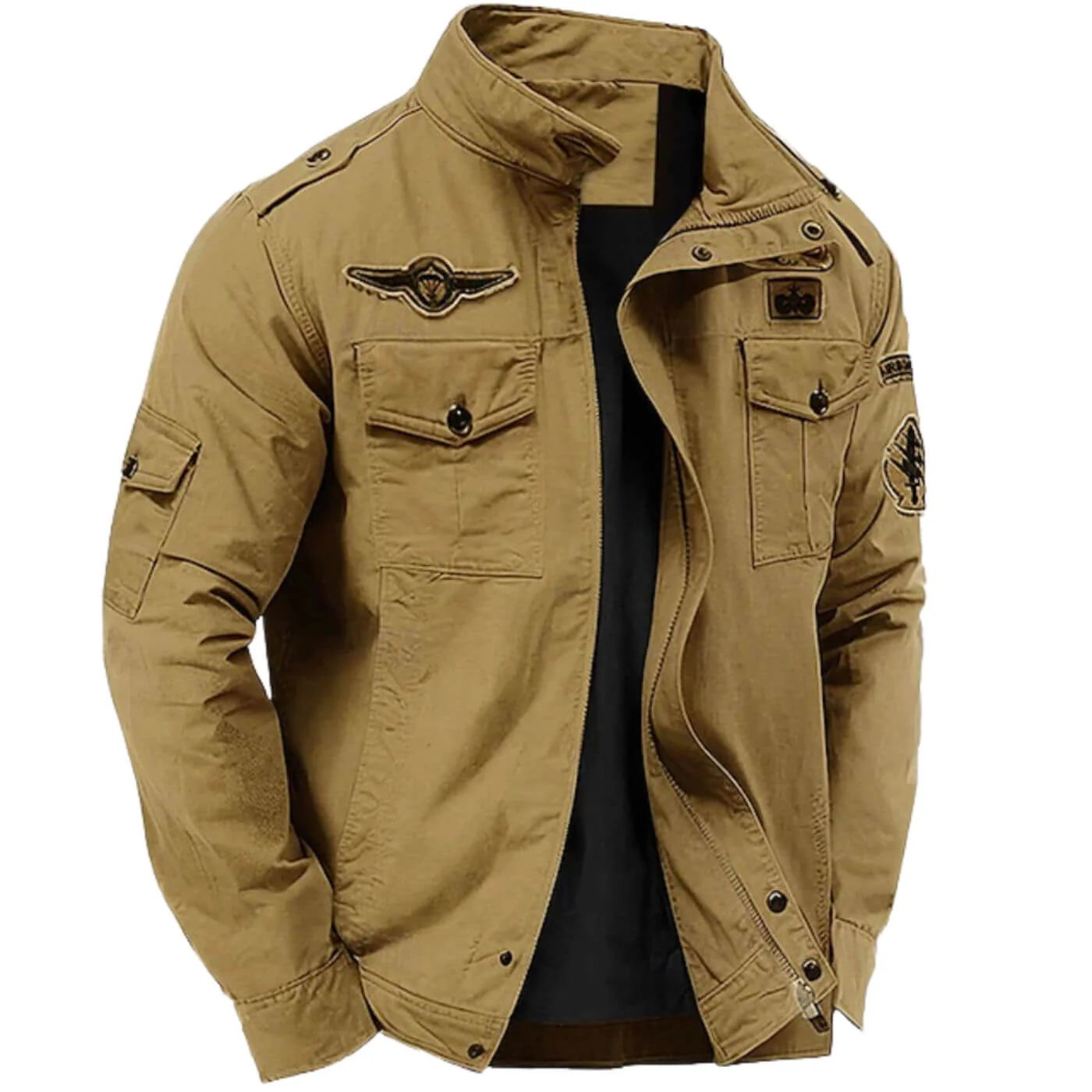 Veste Cargo Structurée Premium Homme – Veste Militaire à Col Montant en Coton - Image 2