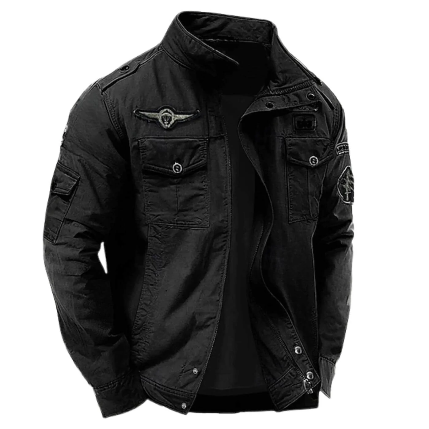 Veste Cargo Structurée Premium Homme – Veste Militaire à Col Montant en Coton - Image 3