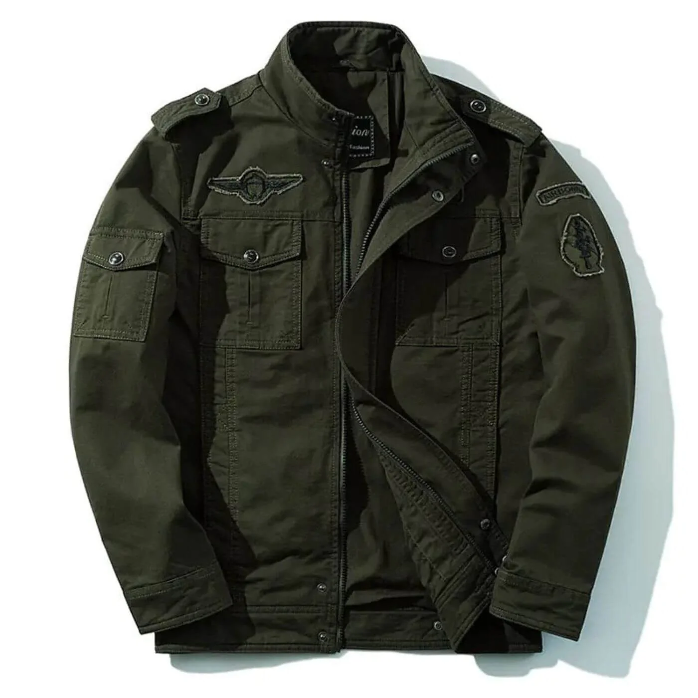 Veste Cargo Structurée Premium Homme – Veste Militaire à Col Montant en Coton - Image 5