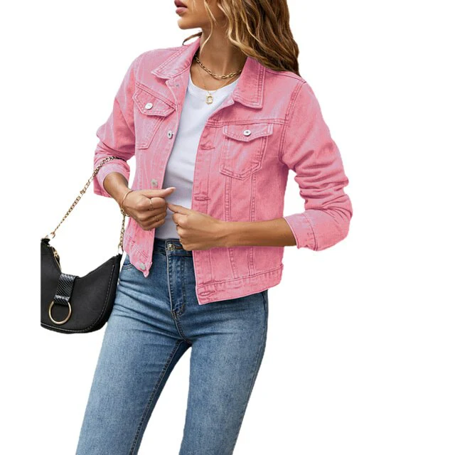 Veste Courte en Jean Élégante pour Femme – Manteau Trucker Décontracté - Image 4