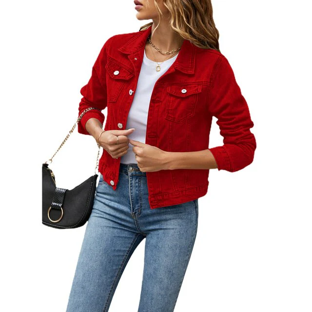 Veste Courte en Jean Élégante pour Femme – Manteau Trucker Décontracté - Image 5