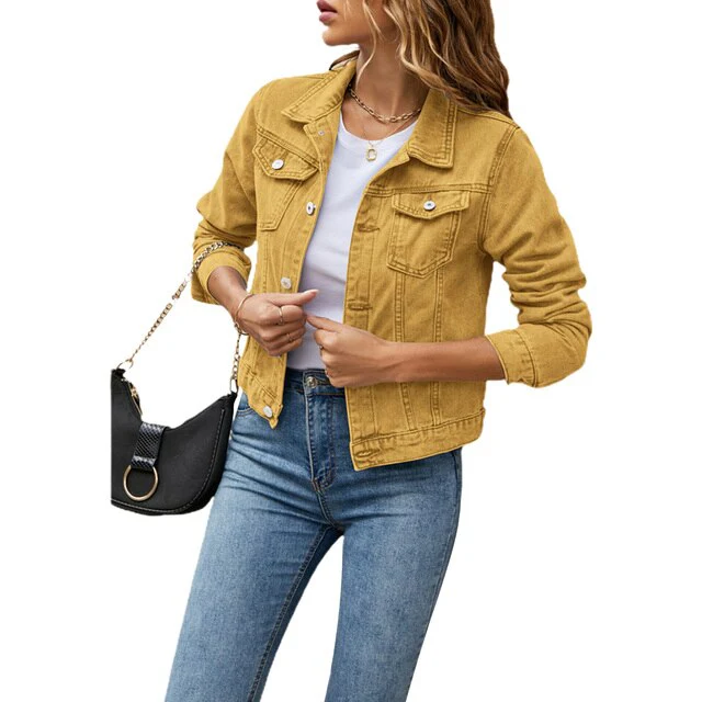 Veste Courte en Jean Élégante pour Femme – Manteau Trucker Décontracté - Image 7