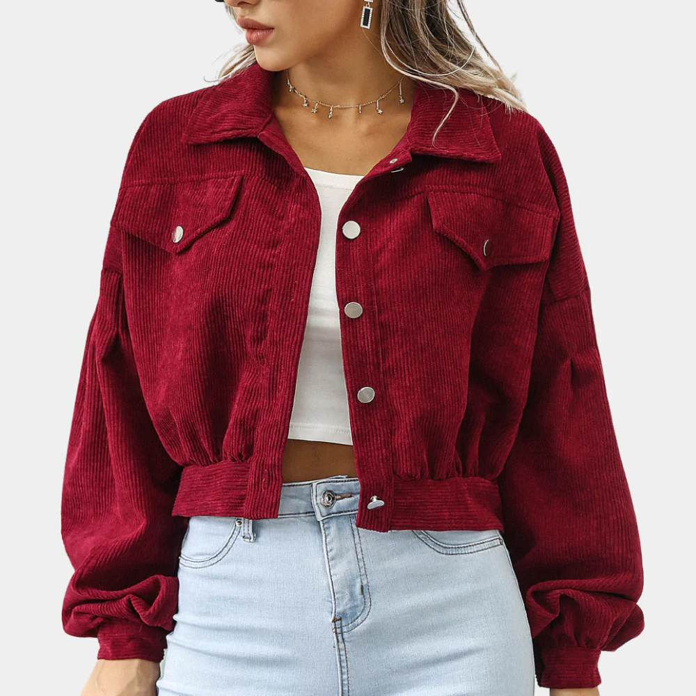 Veste Courte Femme à Manches Lanternes – Chaleur Stylée pour les Journées Fraîches - Image 4