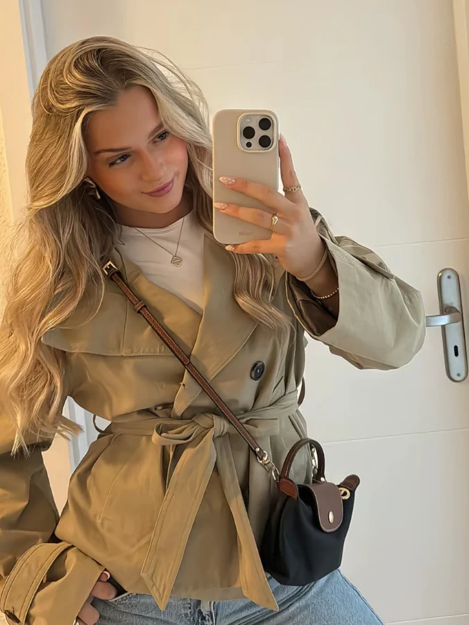 Veste courte femme ceinturee double boutonnage - Chic et structuree - Image 3