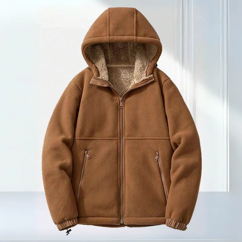 Veste d’Hiver en Polaire Premium pour Homme – Capuche et Poches à Fermeture Éclair - Image 2