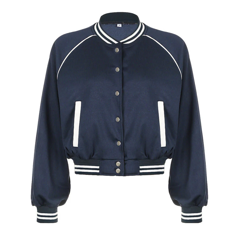 Veste de Baseball Patchwork Contrastée pour Femme | Idéale pour l’Automne et l’Hiver - Image 3