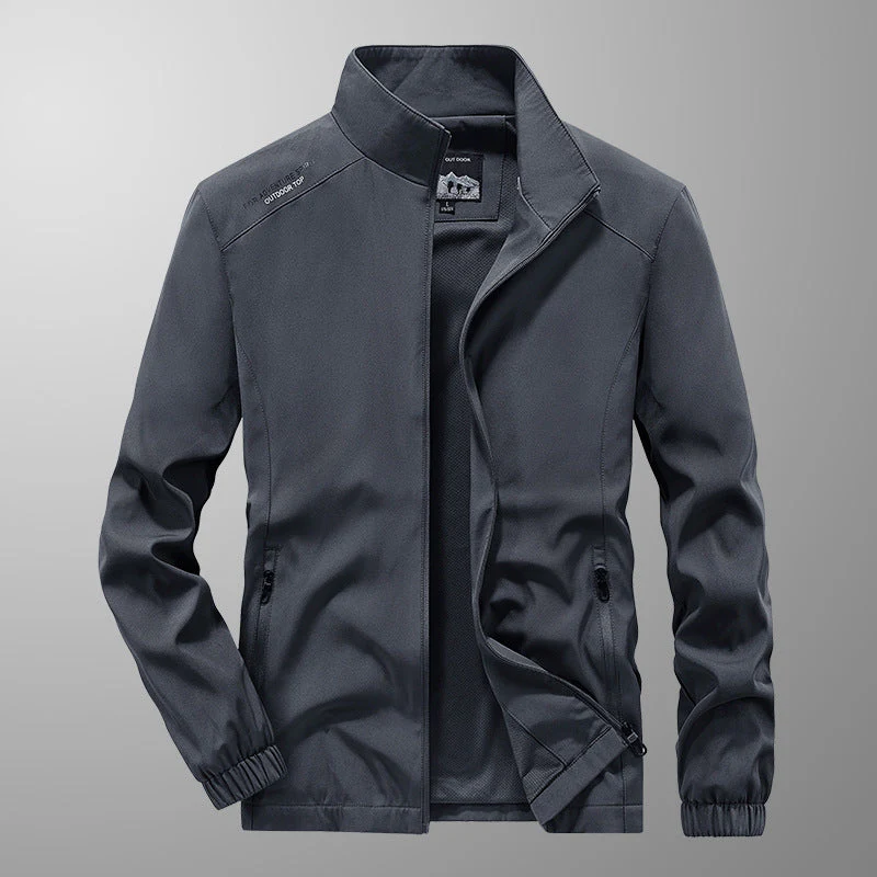 Veste Décontractée Large en Mélange de Coton pour Homme – Col Montant - Image 4