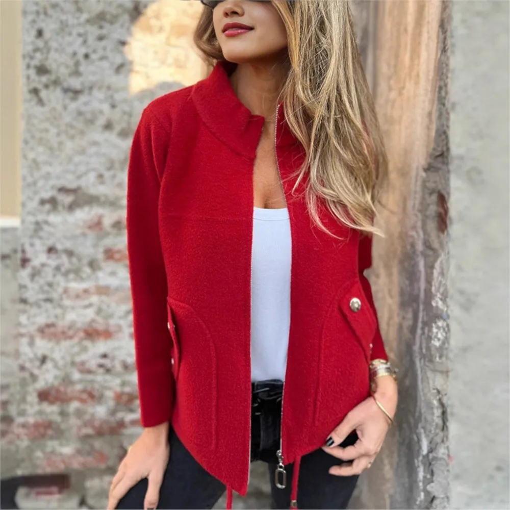 Veste d'Hiver à Col Haut pour Femme – Vêtements d'extérieur Élégant Fermeture Éclair - Image 2