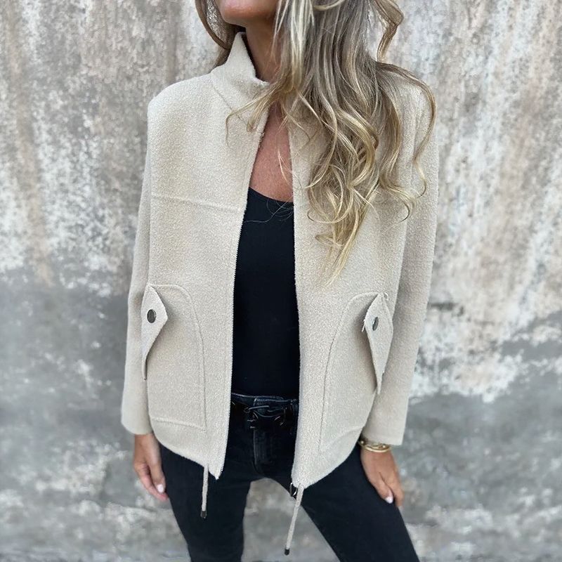 Veste d'Hiver à Col Haut pour Femme – Vêtements d'extérieur Élégant Fermeture Éclair - Image 6