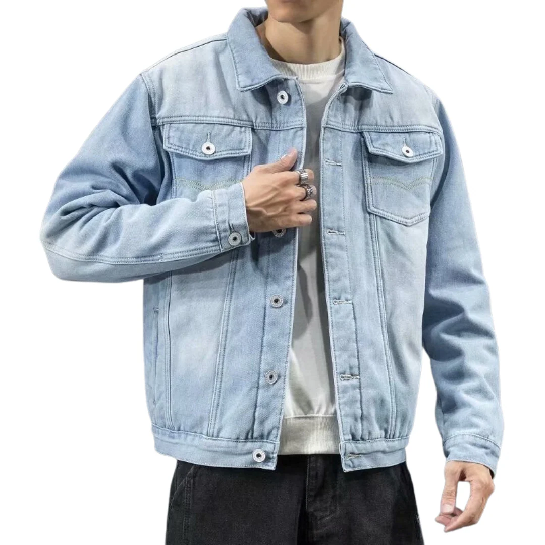 Veste en denim robuste premium pour homme – Style élégant et confortable - Image 2