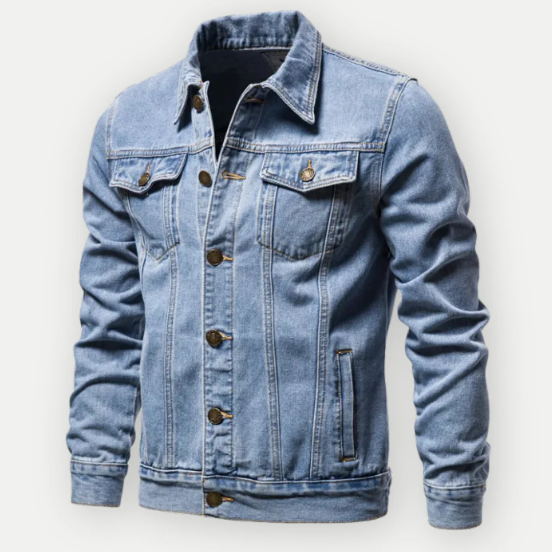 Veste en Jean Premium pour Homme – Couture Contrastée Moderne avec Poches à Boutons - Image 2