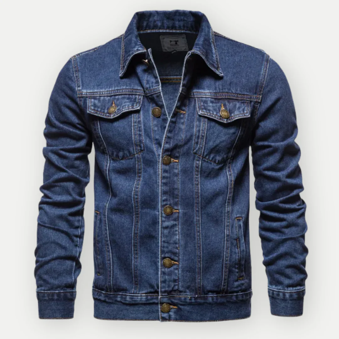 Veste en Jean Premium pour Homme – Couture Contrastée Moderne avec Poches à Boutons - Image 3