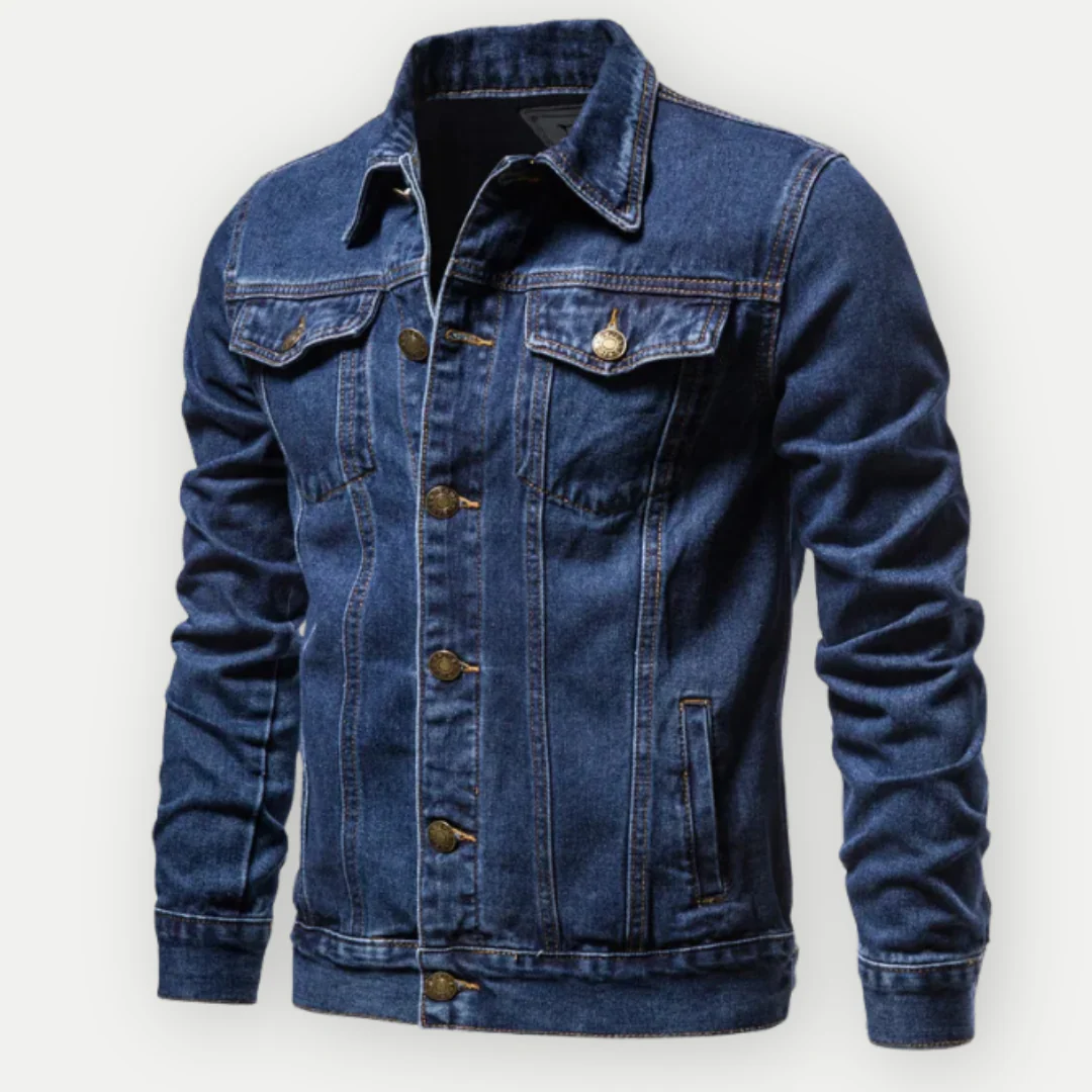 Veste en Jean Premium pour Homme – Couture Contrastée Moderne avec Poches à Boutons - Image 4