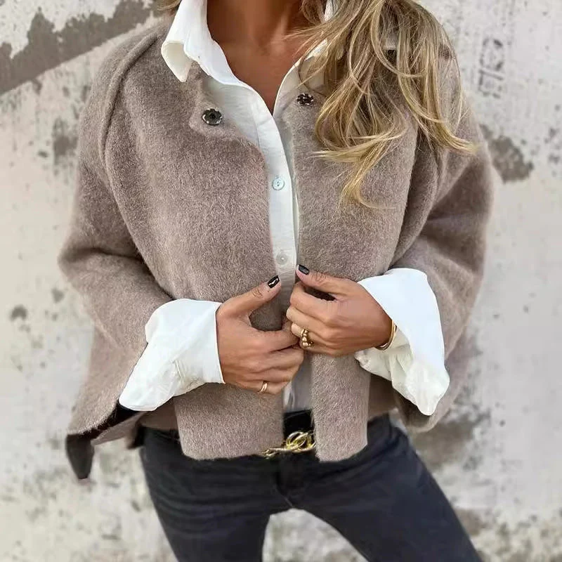 Veste en laine premium pour femme – Vêtement d'extérieur chaud à manches longues