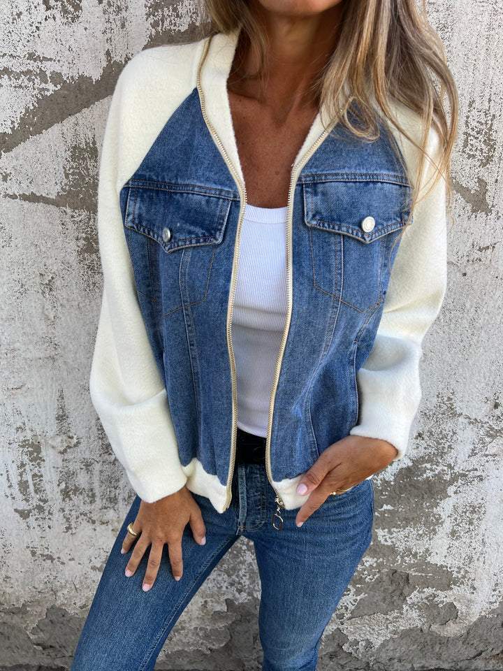Veste Femme Hiver En Jean Avec Doublure Polaire Et Capuche - Image 4