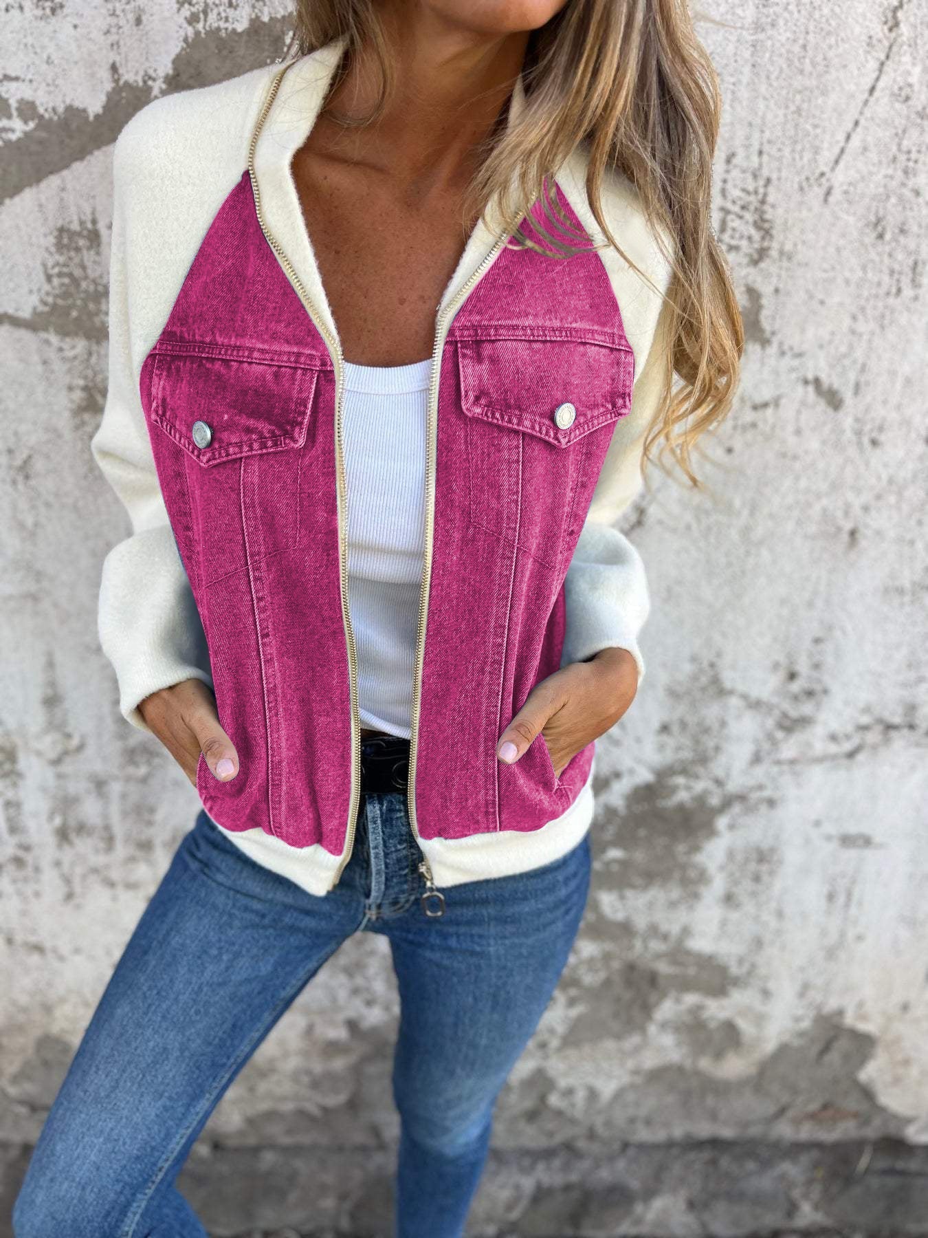 Veste Femme Hiver En Jean Avec Doublure Polaire Et Capuche - Image 5