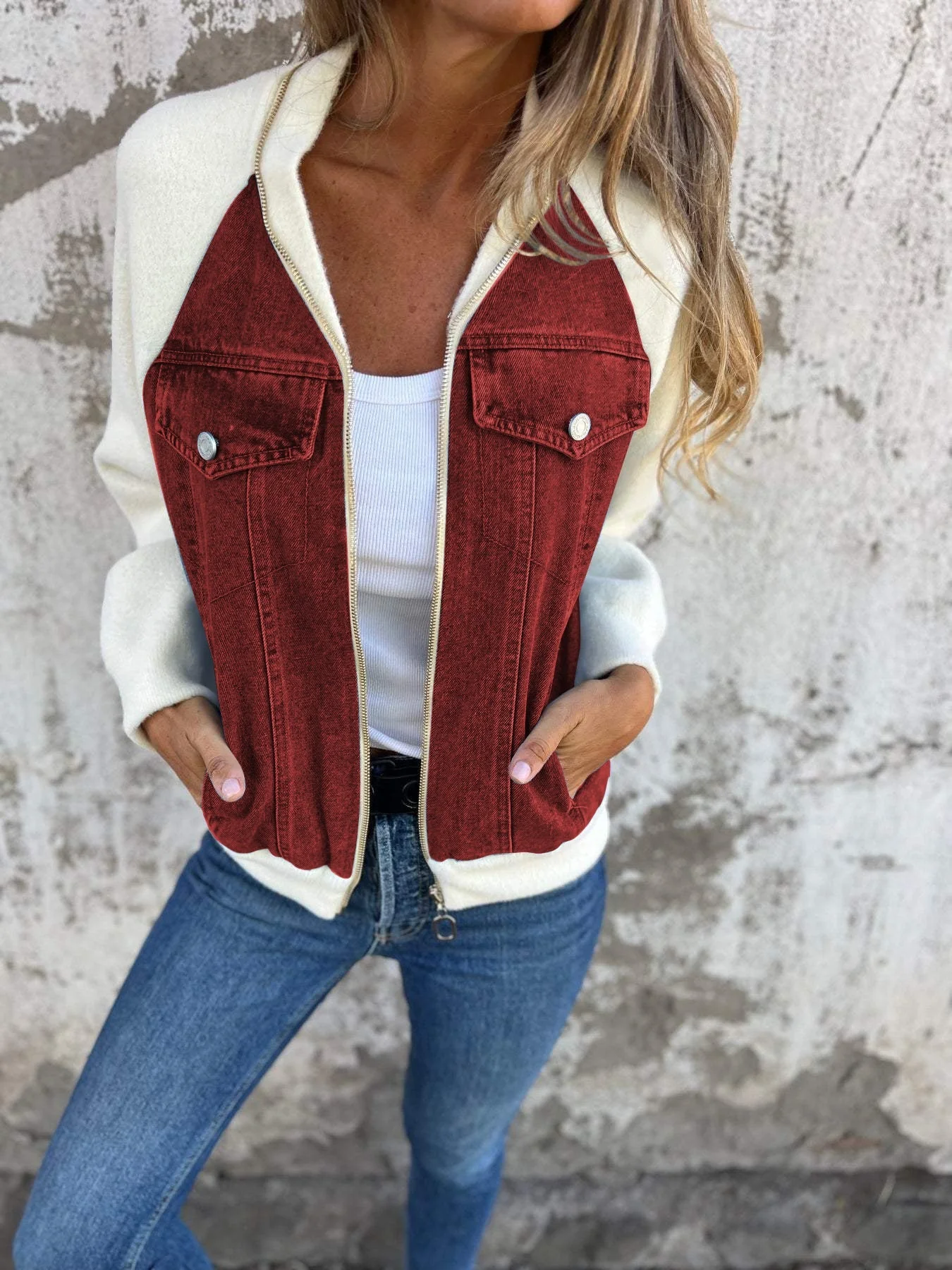 Veste Femme Hiver En Jean Avec Doublure Polaire Et Capuche - Image 6