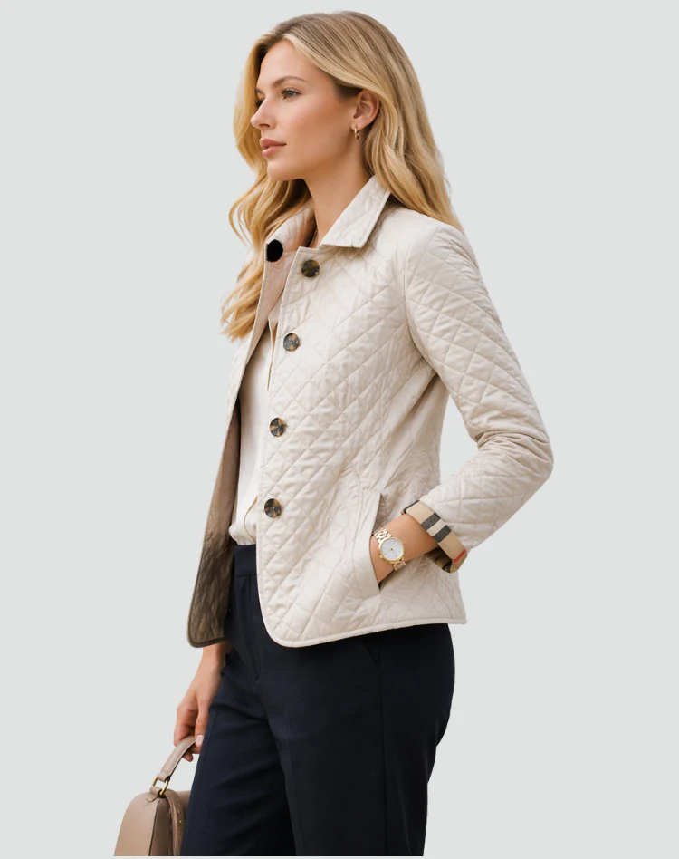 Veste femme matelassee a col et boutons - Elegante et pratique - Image 2