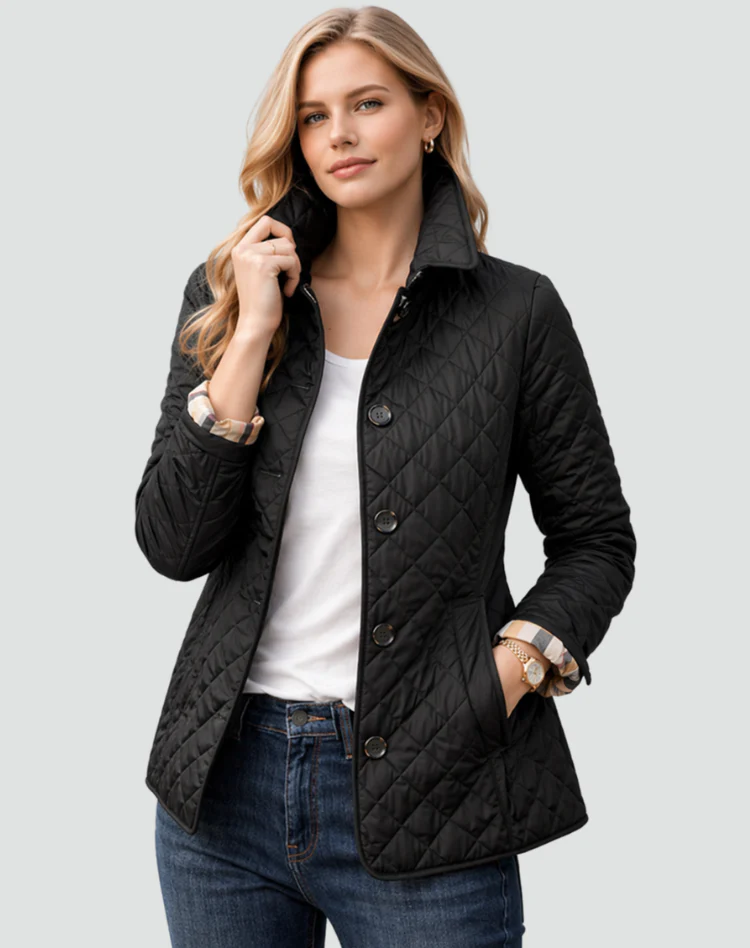 Veste femme matelassee a col et boutons - Elegante et pratique - Image 4