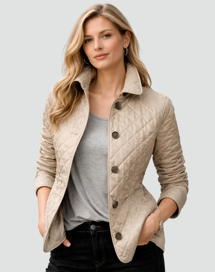 Veste femme matelassee a col et boutons - Elegante et pratique - Image 5