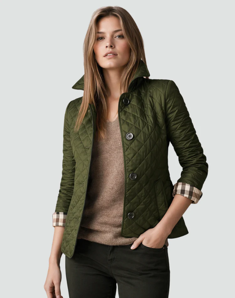Veste femme matelassee a col et boutons - Elegante et pratique - Image 9