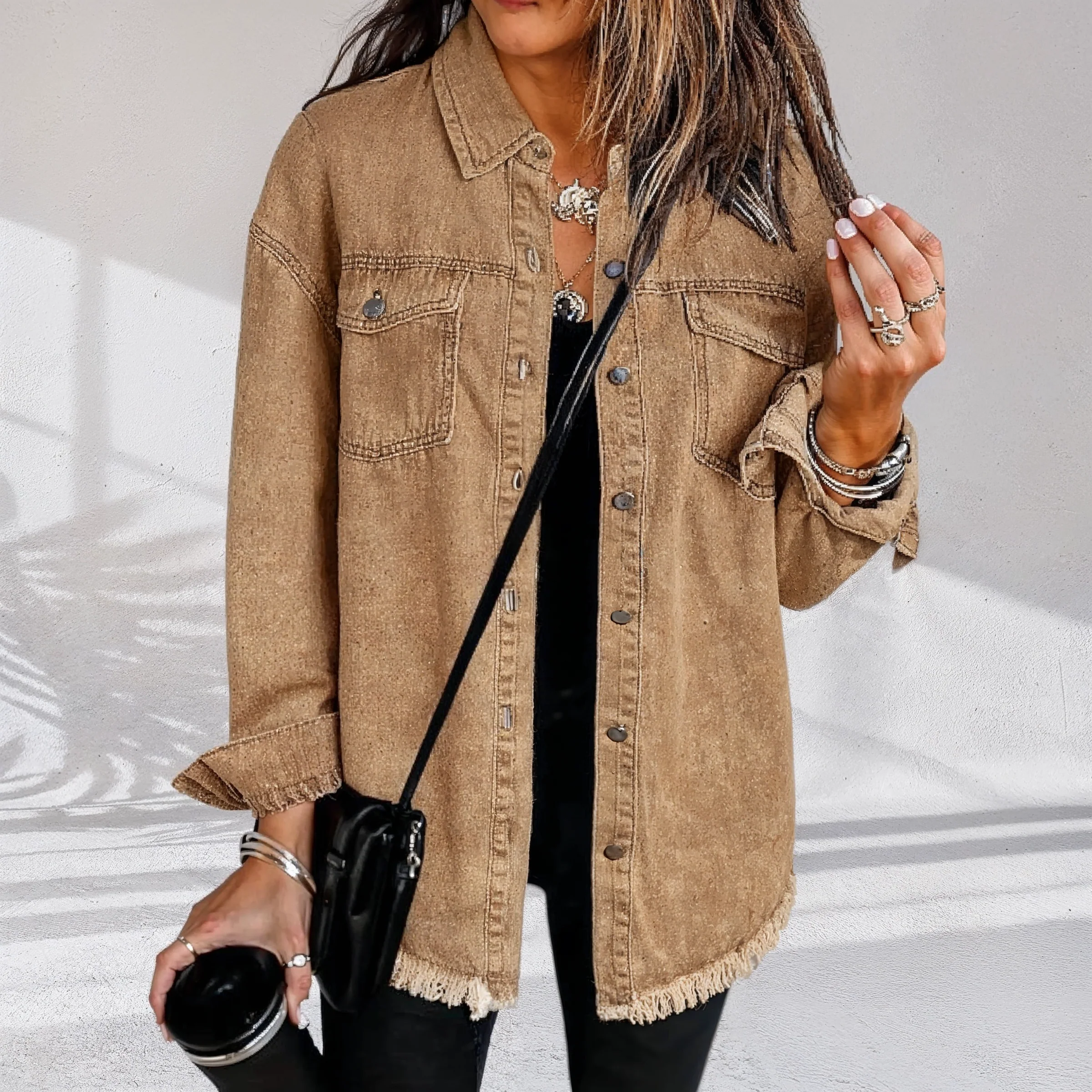 Veste Femme Vintage Oversize en Jean – Coupe Décontractée - Image 2