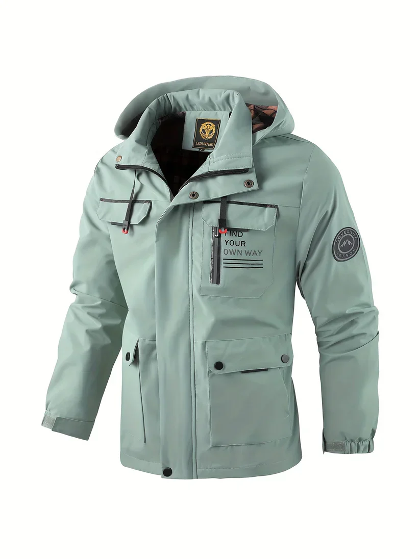 Veste Hivernale Imperméable à Capuche Hommes – Coupe-Vent Isolante Cargo veste
