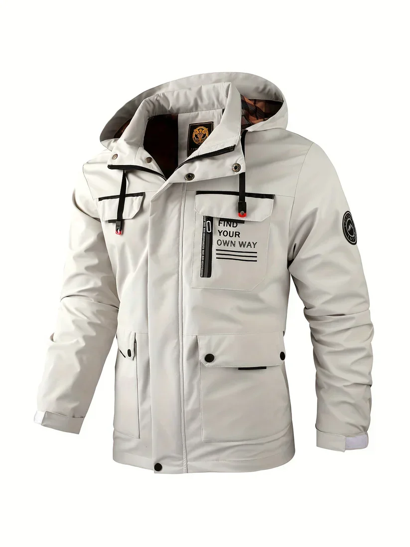 Veste Hivernale Imperméable à Capuche Hommes – Coupe-Vent Isolante Cargo veste - Image 3