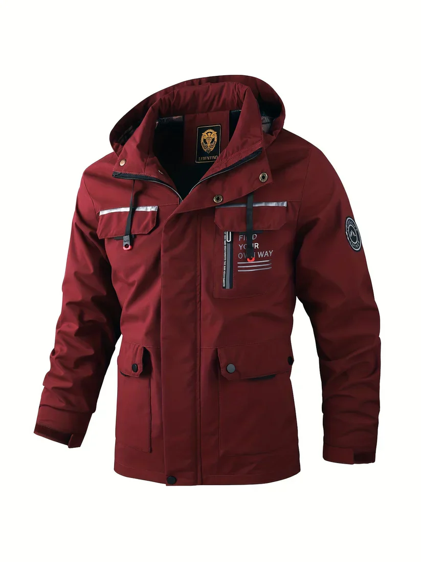 Veste Hivernale Imperméable à Capuche Hommes – Coupe-Vent Isolante Cargo veste - Image 5