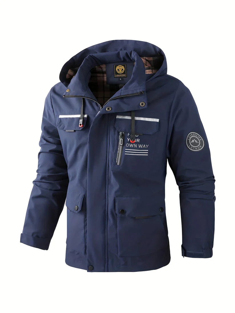 Veste Hivernale Imperméable à Capuche Hommes – Coupe-Vent Isolante Cargo veste - Image 8