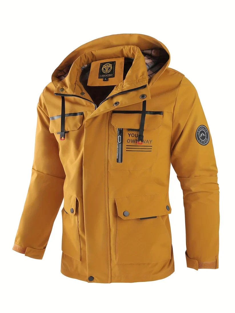 Veste Hivernale Imperméable à Capuche Hommes – Coupe-Vent Isolante Cargo veste - Image 9