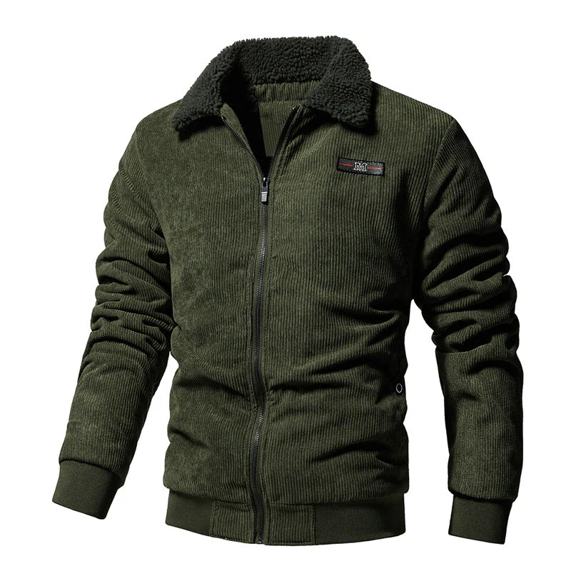 Veste Hivernale Matelassée en Côtelé Premium pour Homme – Col Sherpa Chaud