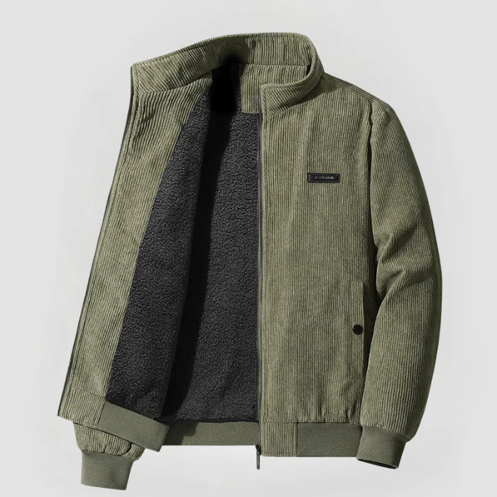 Veste Homme en Velours Côtelé Premium – Col Montant Doublé Polaire Hiver - Image 2