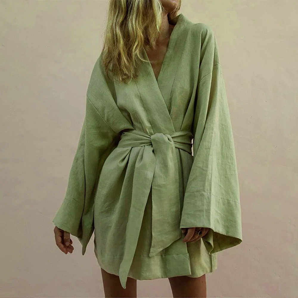 Veste Kimono Kaki pour Femme