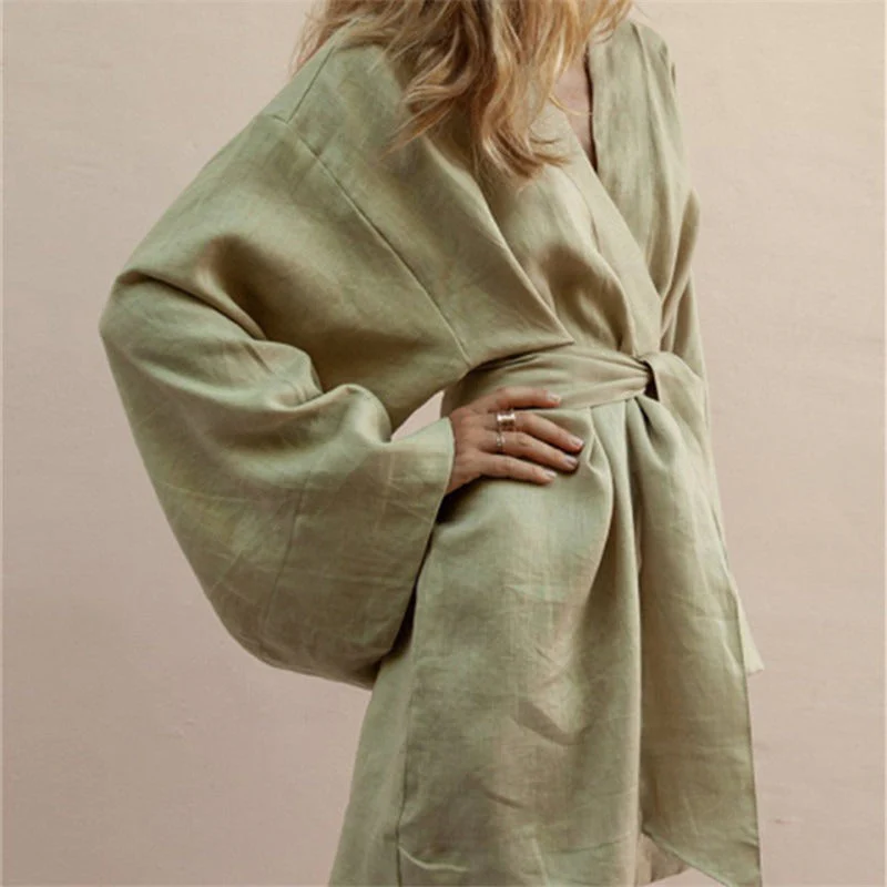Veste Kimono Kaki pour Femme - Image 3