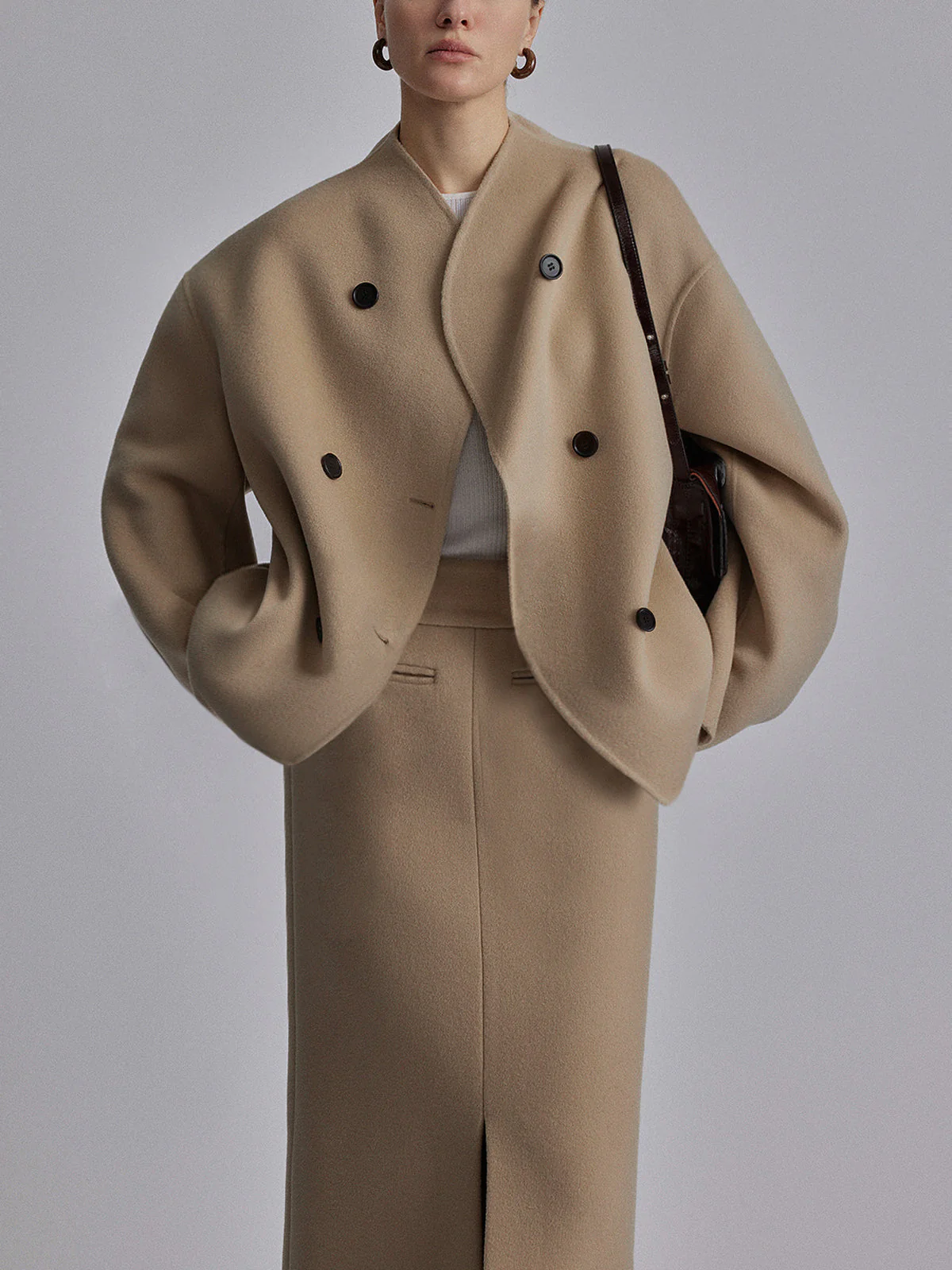 Veste Large Boutonnée pour Femme – Veste à Col Montant Tendance - Image 8